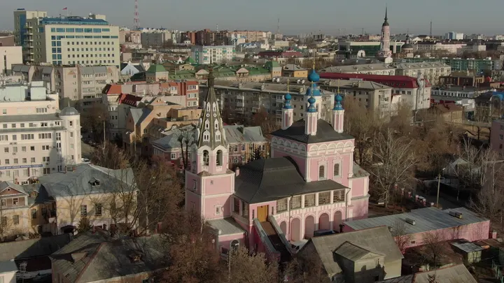 Калуга: Аэровид на церковь в центре Калуги