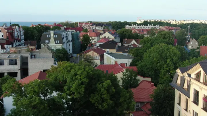 Куршская коса: панорама прибрежного города с высоты