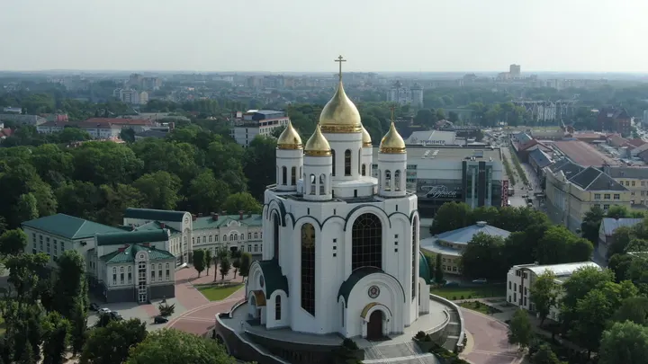 Храм Христа Спасителя в Калининграде с высоты