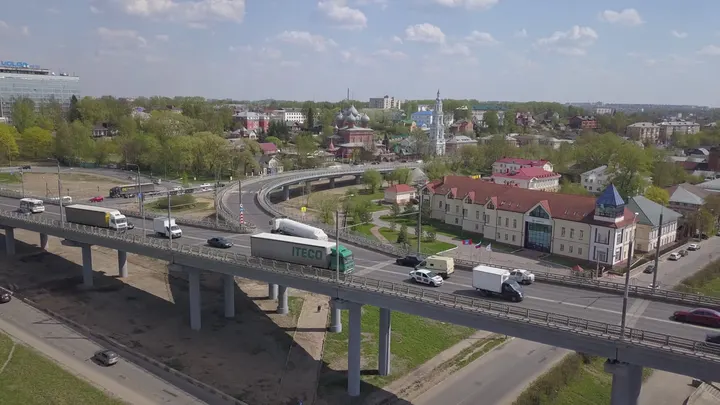 Кострома с высоты: городская панорама и транспортная развязка