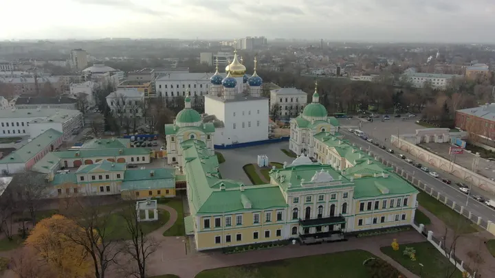 Тверь: Тверской императорский путевой дворец с воздуха
