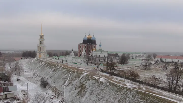 Рязанский кремль зимой с высоты