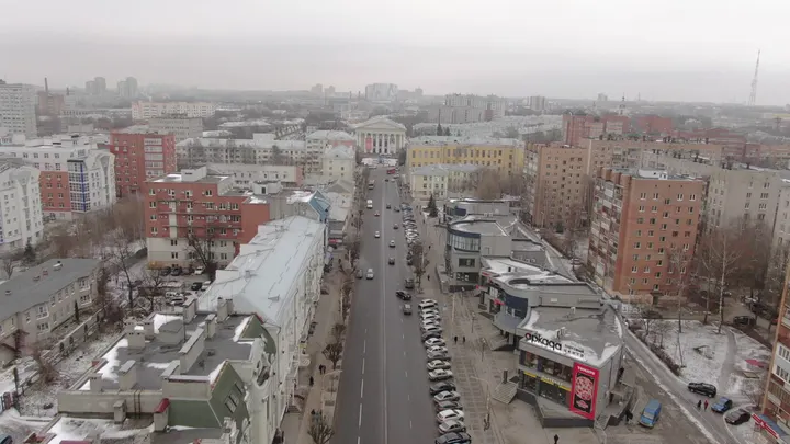 Рязань с высоты: зимняя панорама городской застройки
