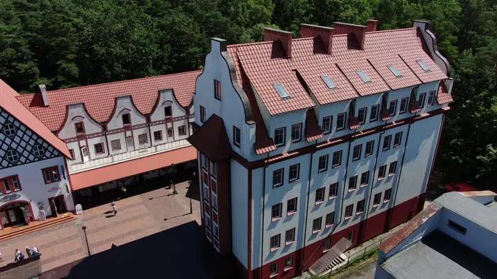 Светлогорск, Курхаус Раушен — аэросъёмка архитектурного комплекса