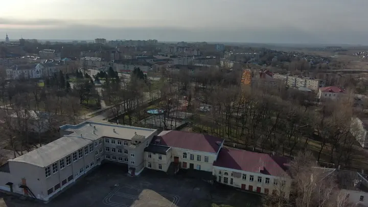 Вязьма: Аэрофотопанорама Вязьмы над городским парком
