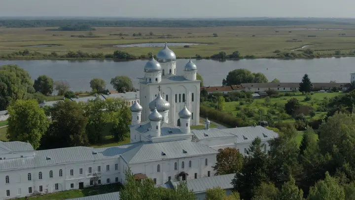 Великий Новгород, Свято-Юрьев монастырь с высоты