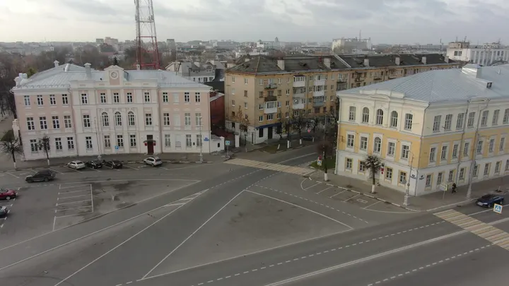 Тверь с высоты: центральная площадь и городская застройка