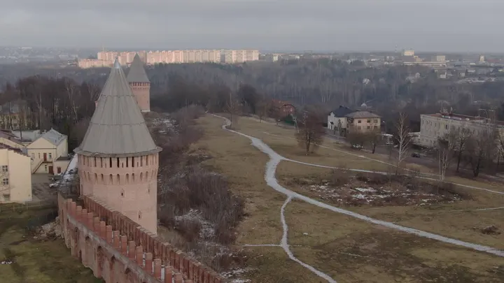 Смоленская крепостная стена: аэросъёмка