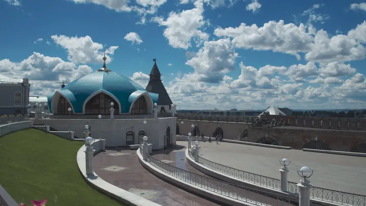 Казань: мечеть Кул-Шариф в кремле с высоты