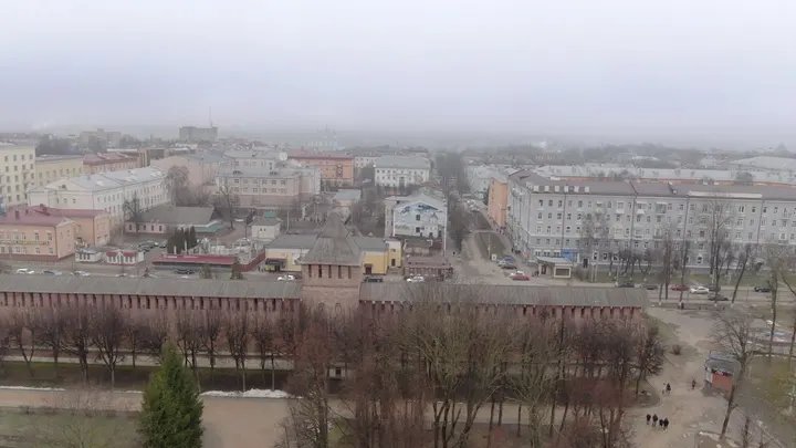 Смоленск: Смоленская крепостная стена с высоты
