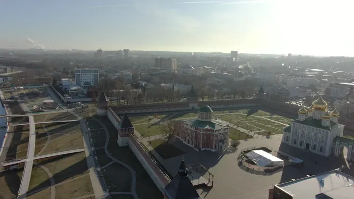 Тула: Тульский кремль с высоты: панорама города