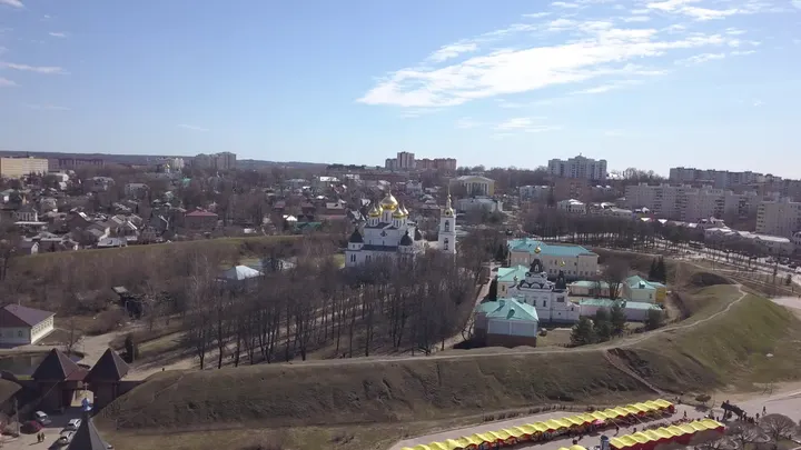 Дмитровский кремль с высоты над центром города