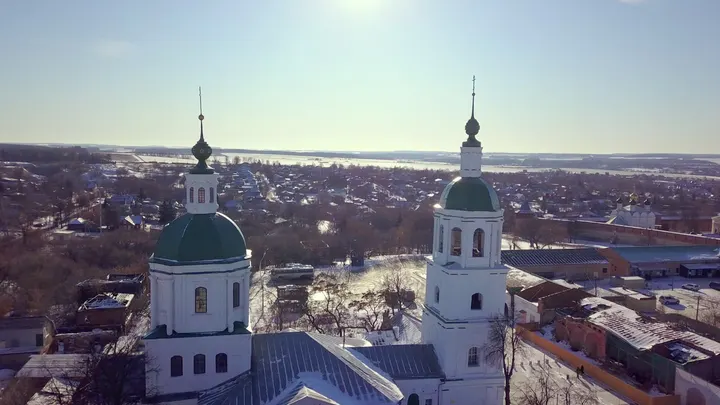 Зарайск: собор Усекновения главы Иоанна Предтечи с высоты