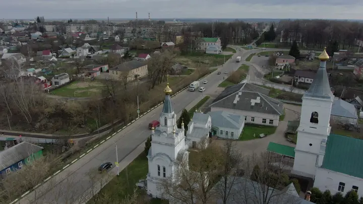 Рославль: Спасо-Преображенский монастырь с высоты